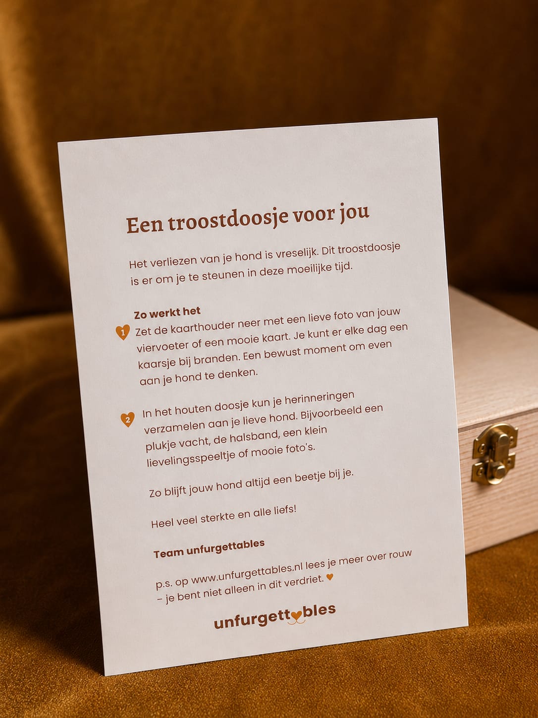 uitleg Troostdoosje unfurgettables